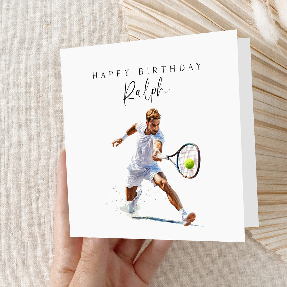 Personalised Tennis Player Birthday Card Style 3