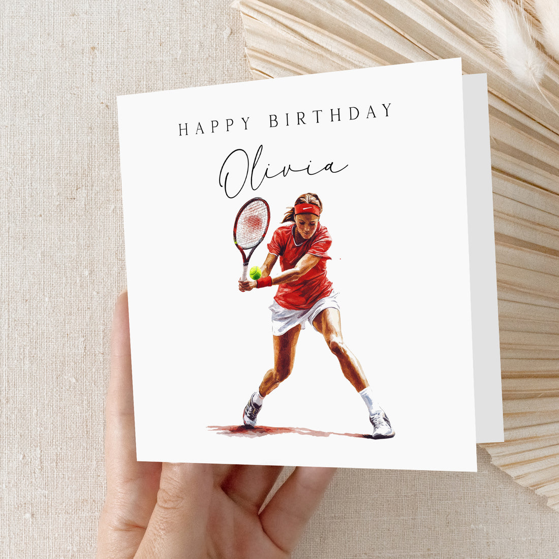 Personalised Tennis Player Birthday Card Style 4