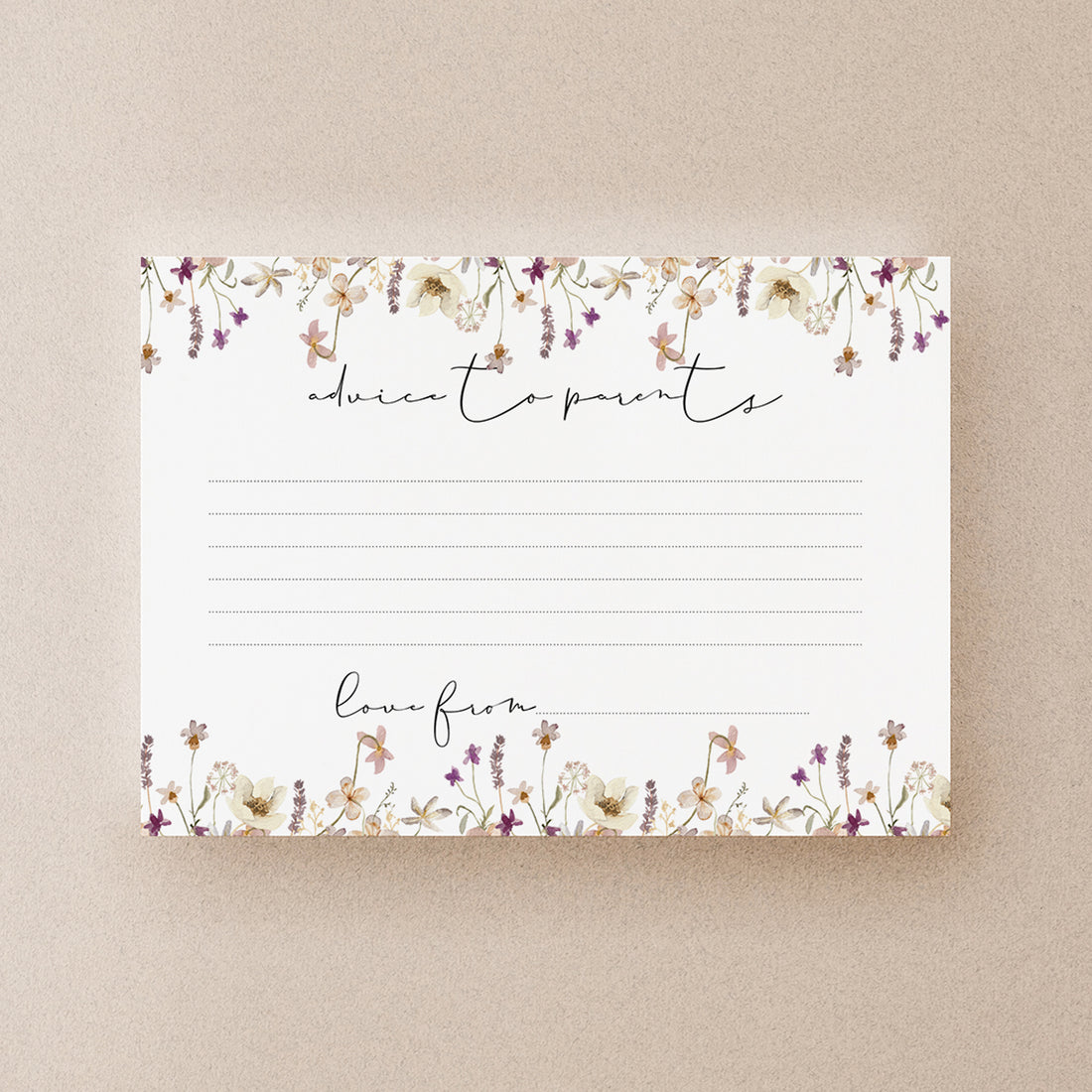 Wild Flower Advice To Parents Cards