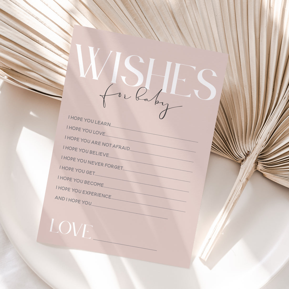 Blush Pink Wishes For Baby Cards