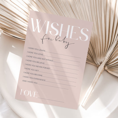 Blush Pink Wishes For Baby Cards