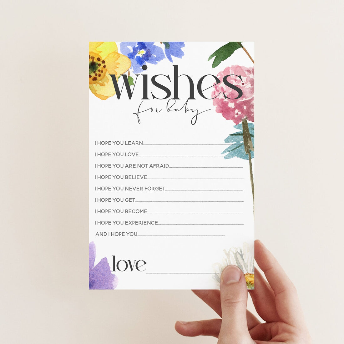 Spring Flower Wishes For Baby Cards
