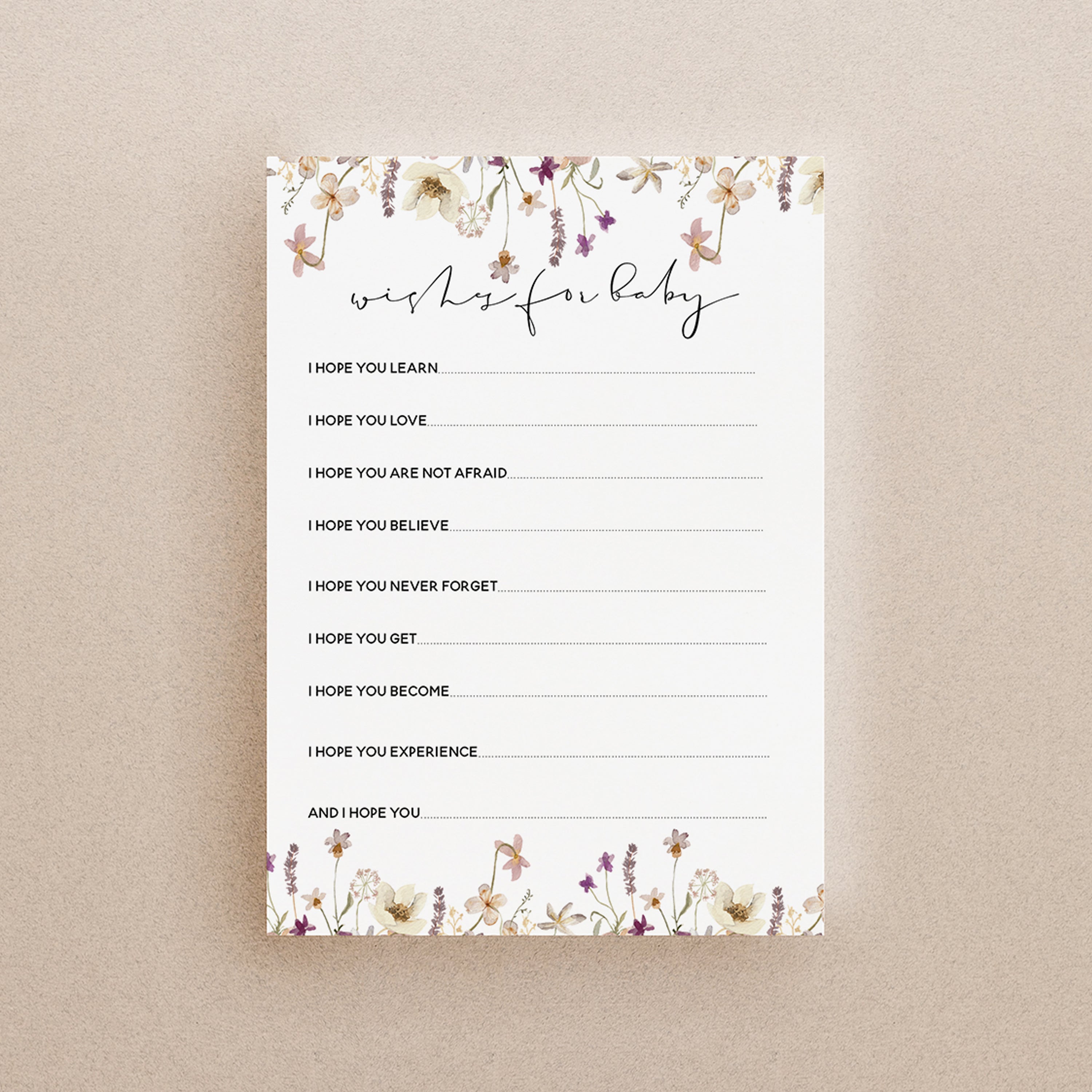 Wild Flower Wishes For Baby Cards