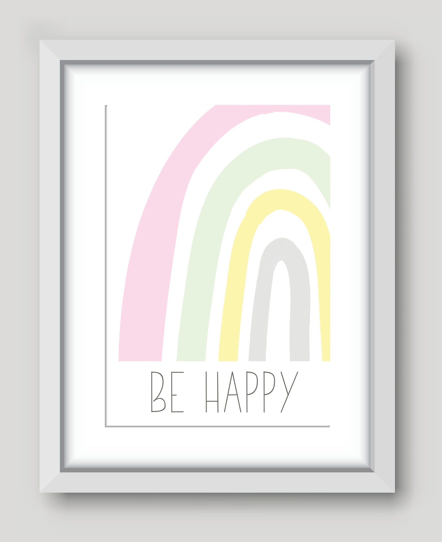 BE HAppy Rainbow Print