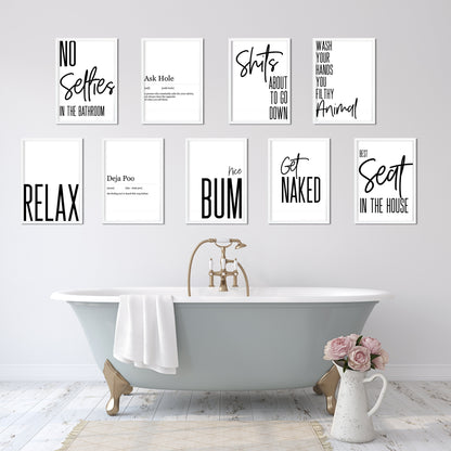 Get Naked Bathroom Print