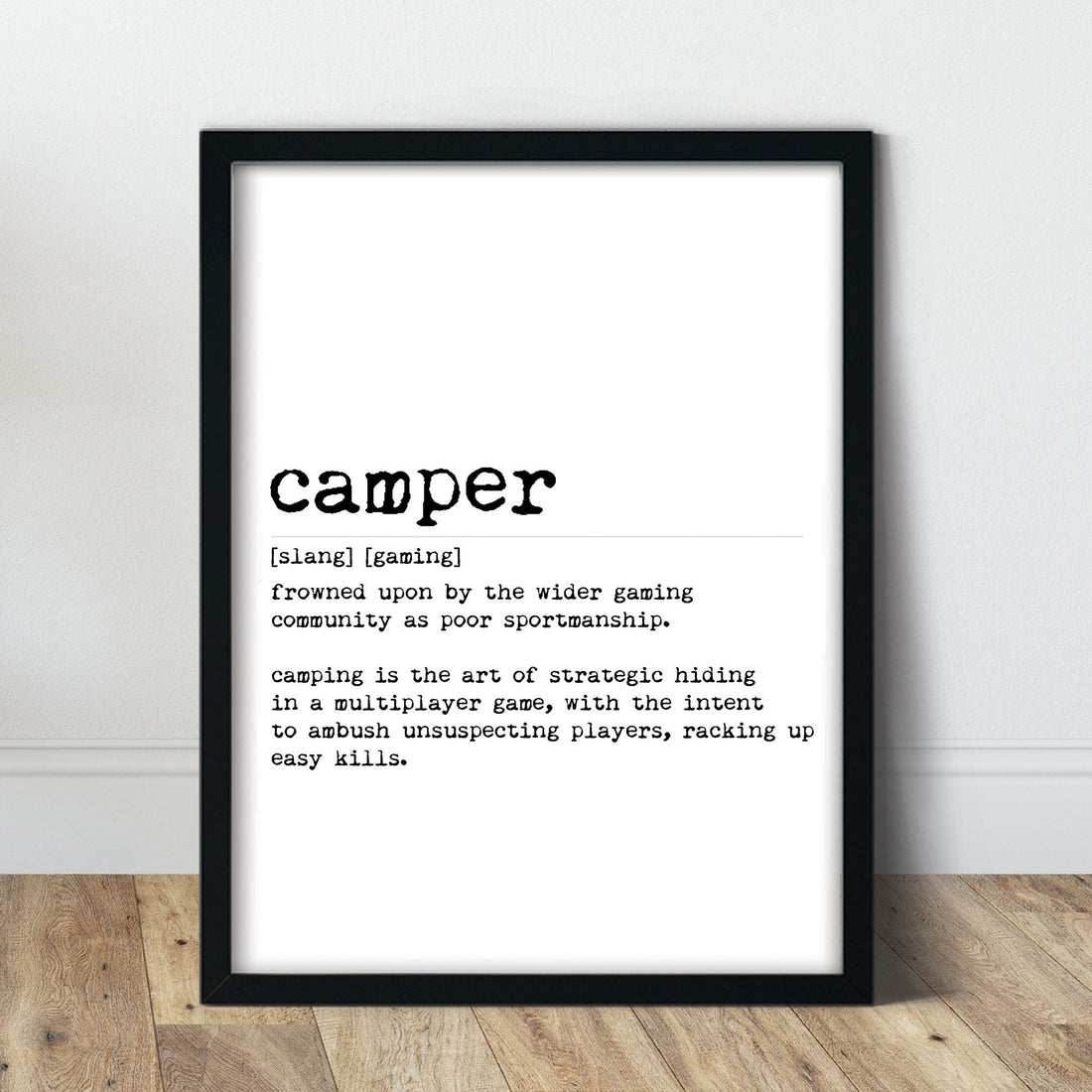 Camper Definition Game Print