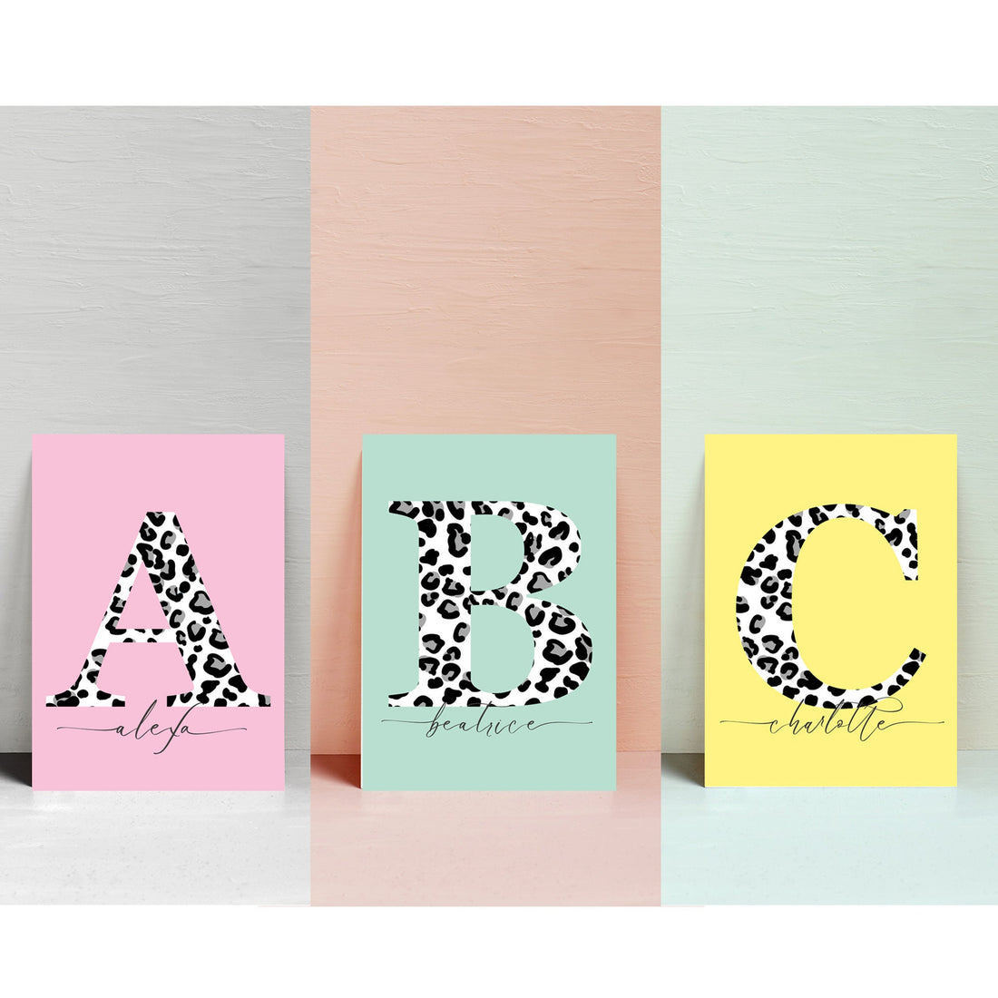 personalised leopard print name Print