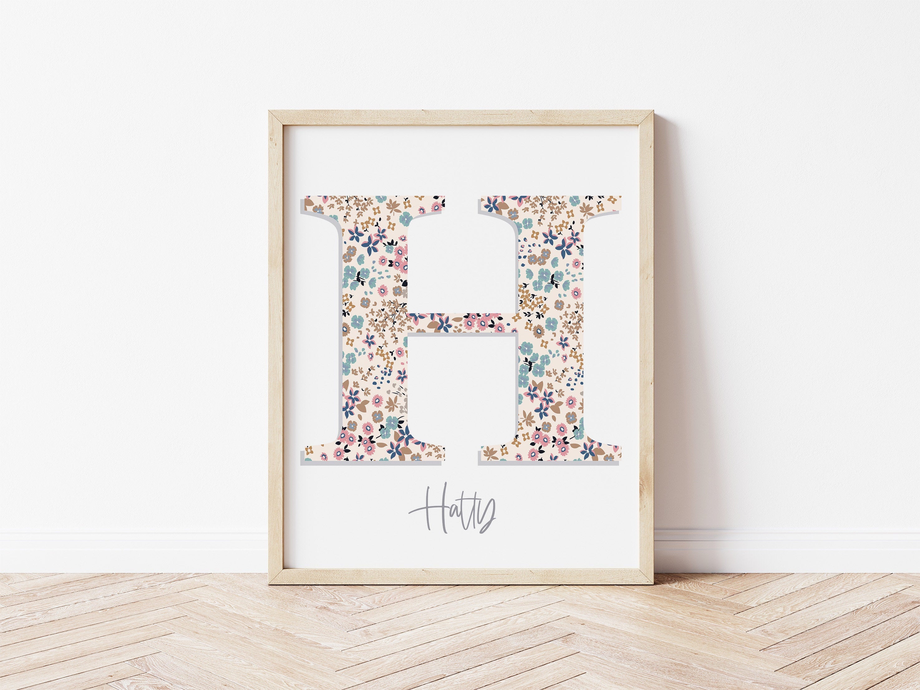 personalised ditsy letter Print