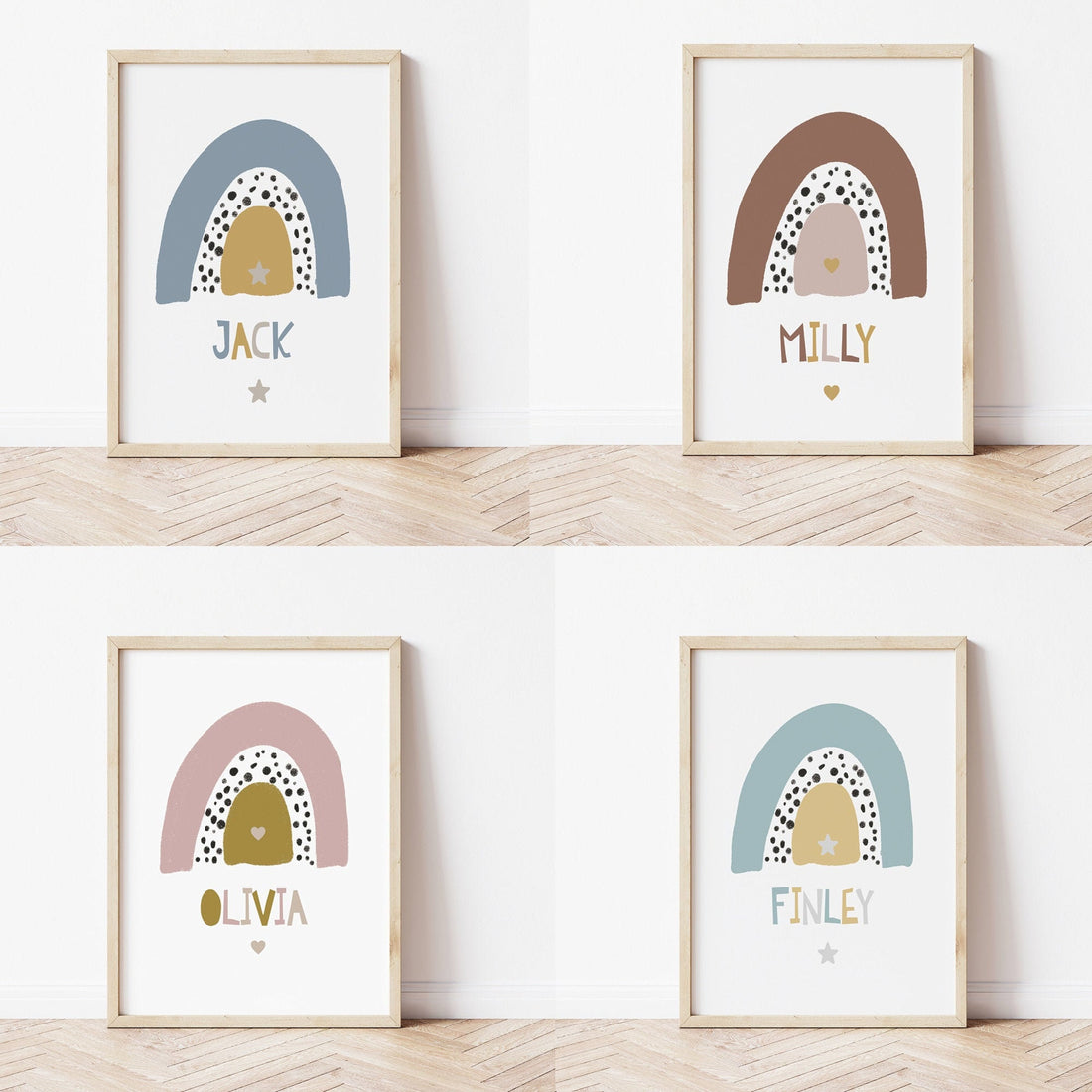 Personalised  Rainbow Scandi Name Print