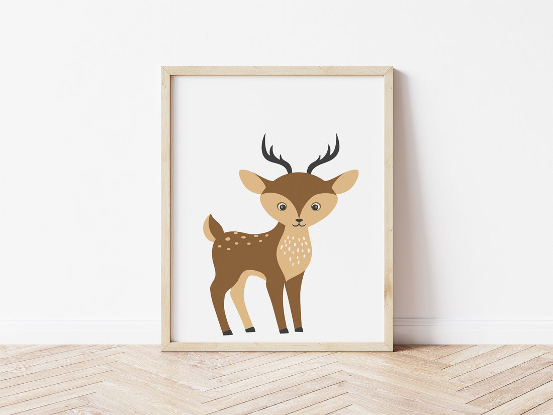 Deer Woodland Animal Print