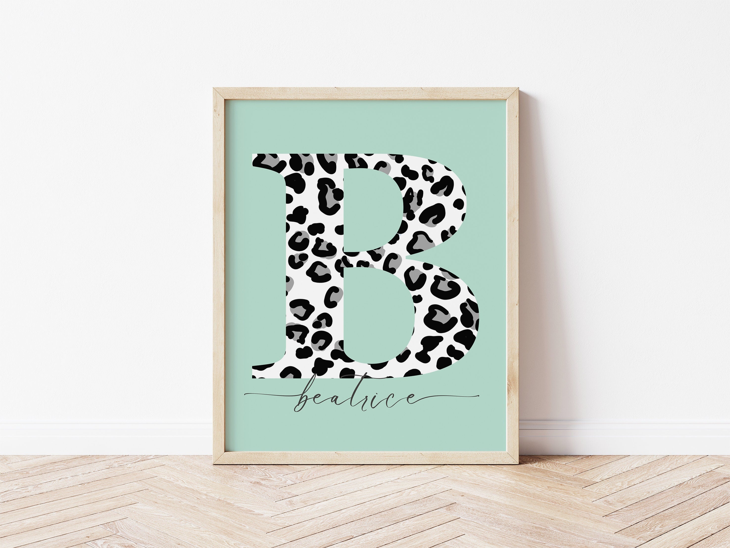 personalised leopard print name Print