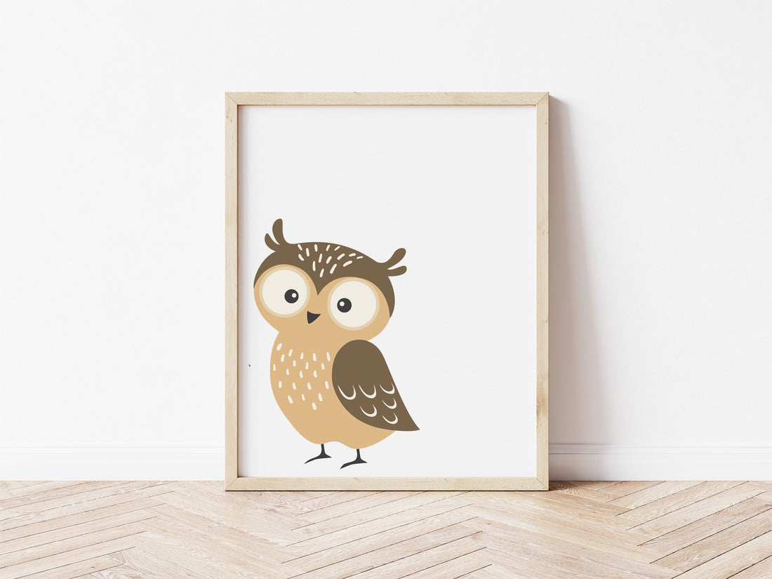 Owl Woodland Animal Print