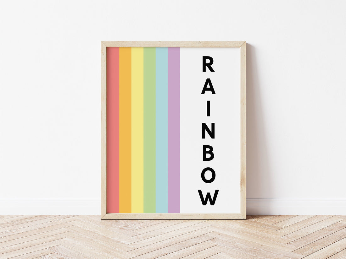 retro rainbow Print