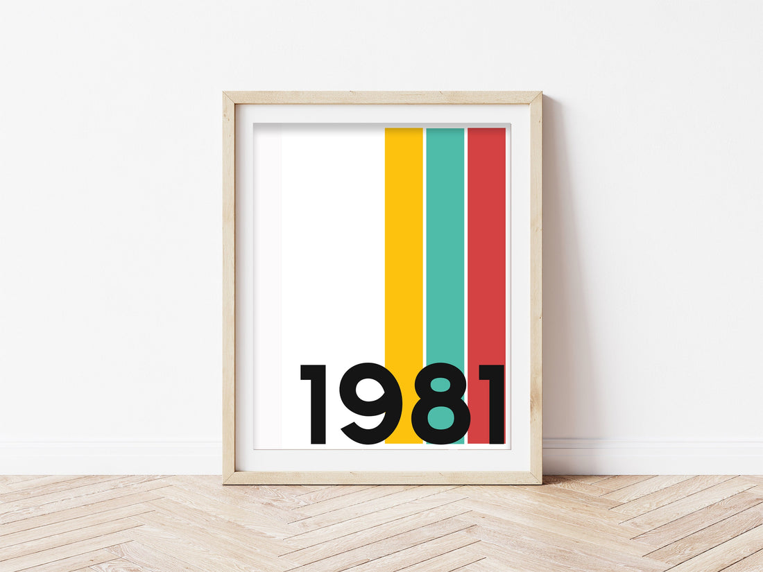 Personalised retro year Print
