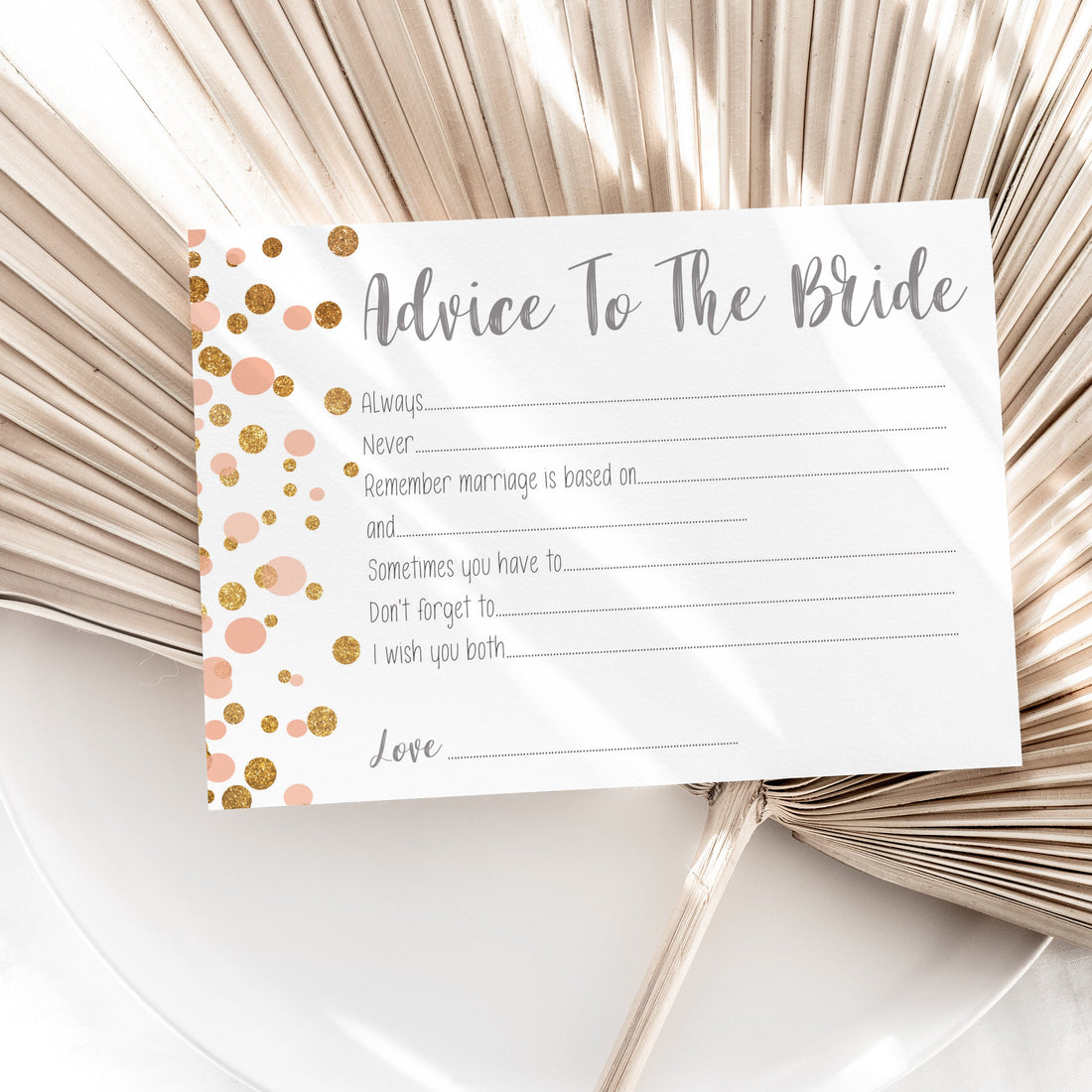 Polka Dot Hen Party Advice To The  Bride Cards