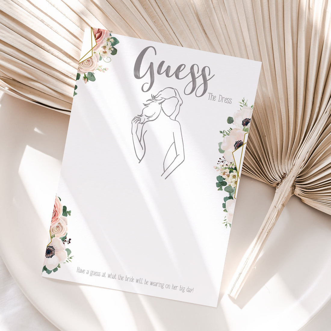 Boho Floral Guess The Dress Cards