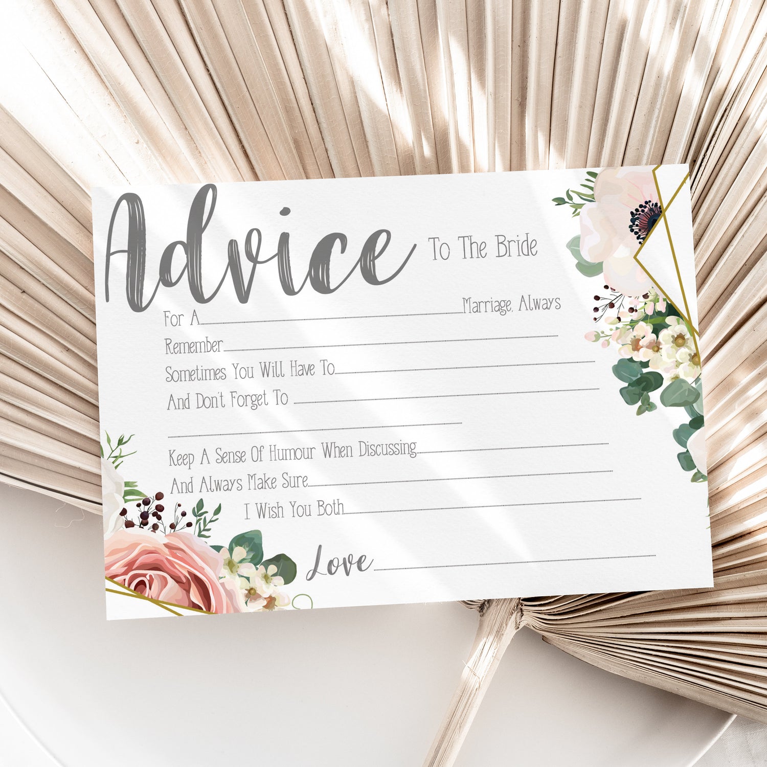 Boho Floral Hen Advice To The Bride Cards