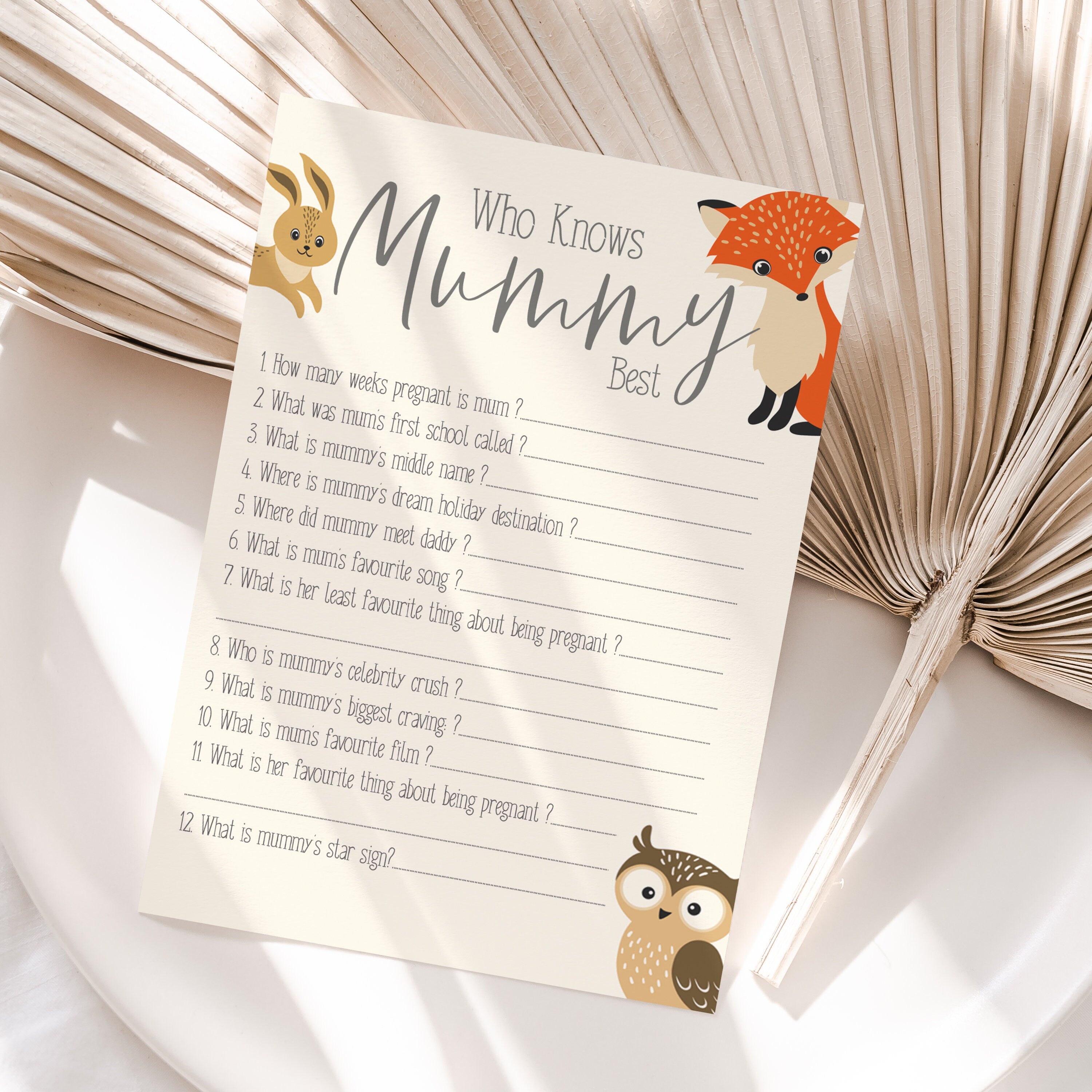 Woodland Design Who Knows Mummy Best Cards