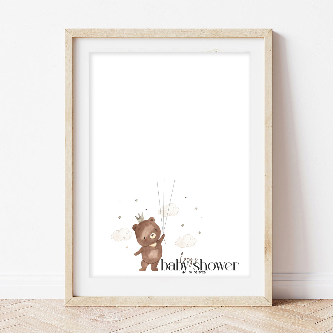Teddy Bear Personalised Fingerprint Tree Guest Book