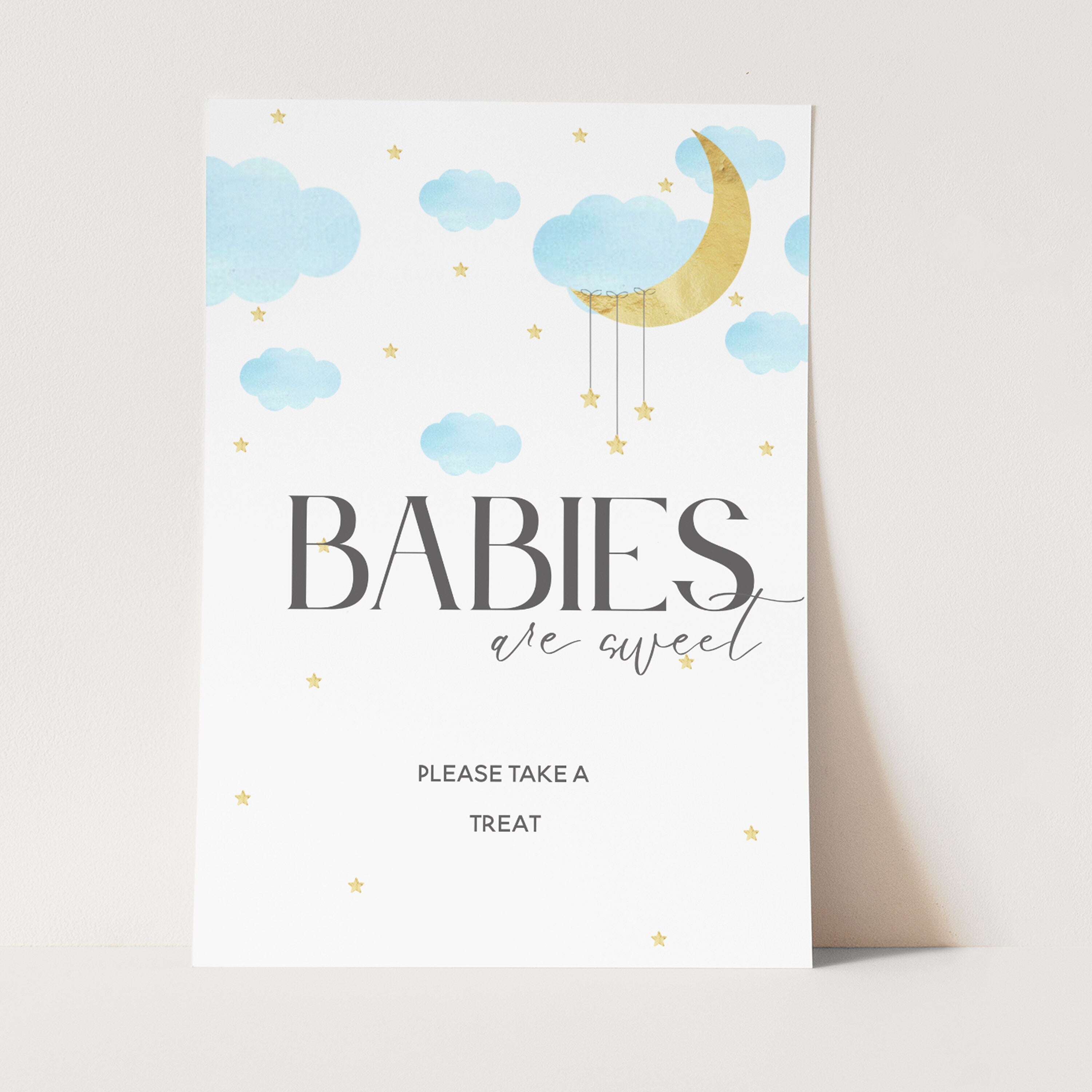 Blue Whimsical Babies Are Sweet Baby Shower Sign