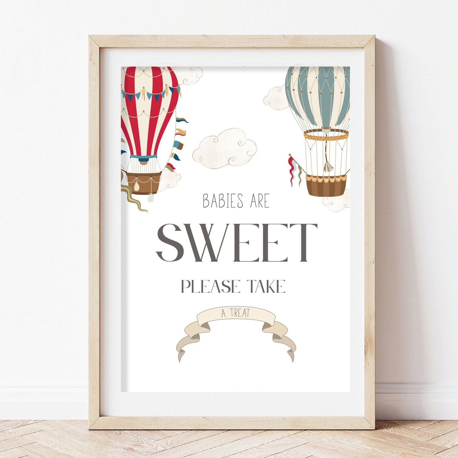 Whimsical Hot Air Balloon Babies Are Sweet Baby Shower Sign