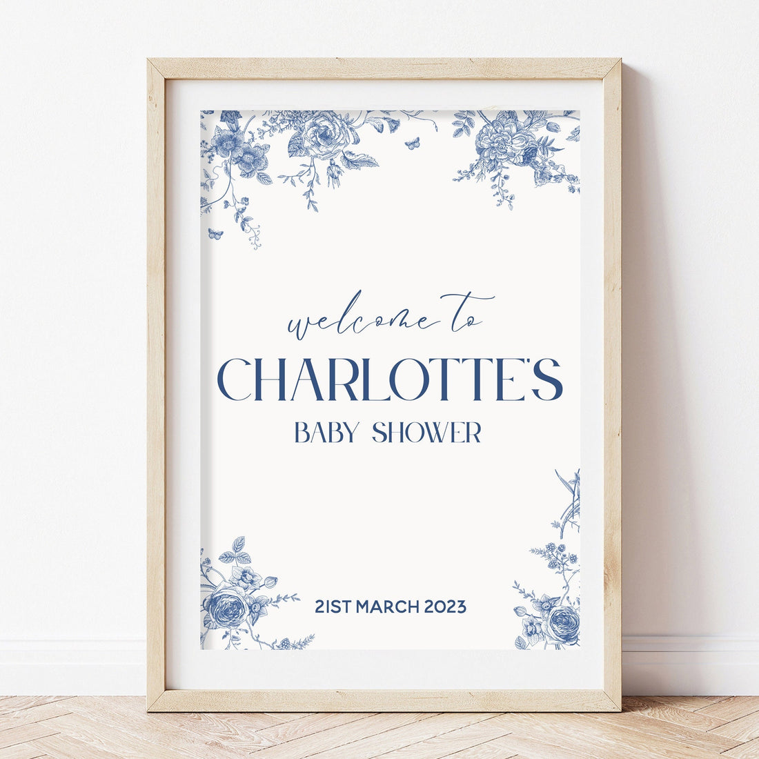 Porcelain Botanical  Personalised Welcome Sign