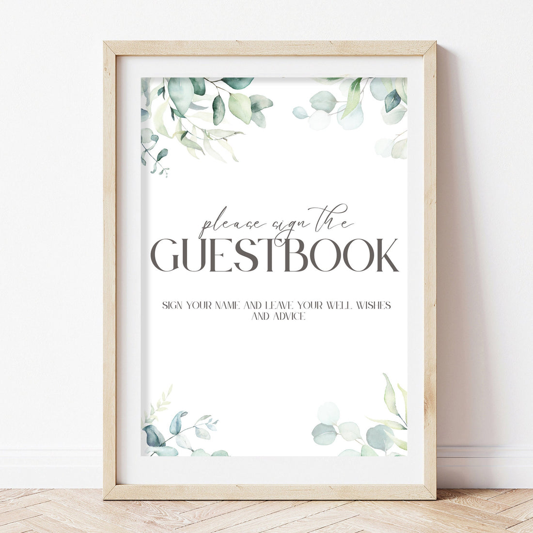 Botanical Green Please Sign Guestbook Sign