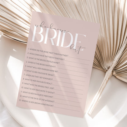Blush Who Knows Bride Best Game Cards