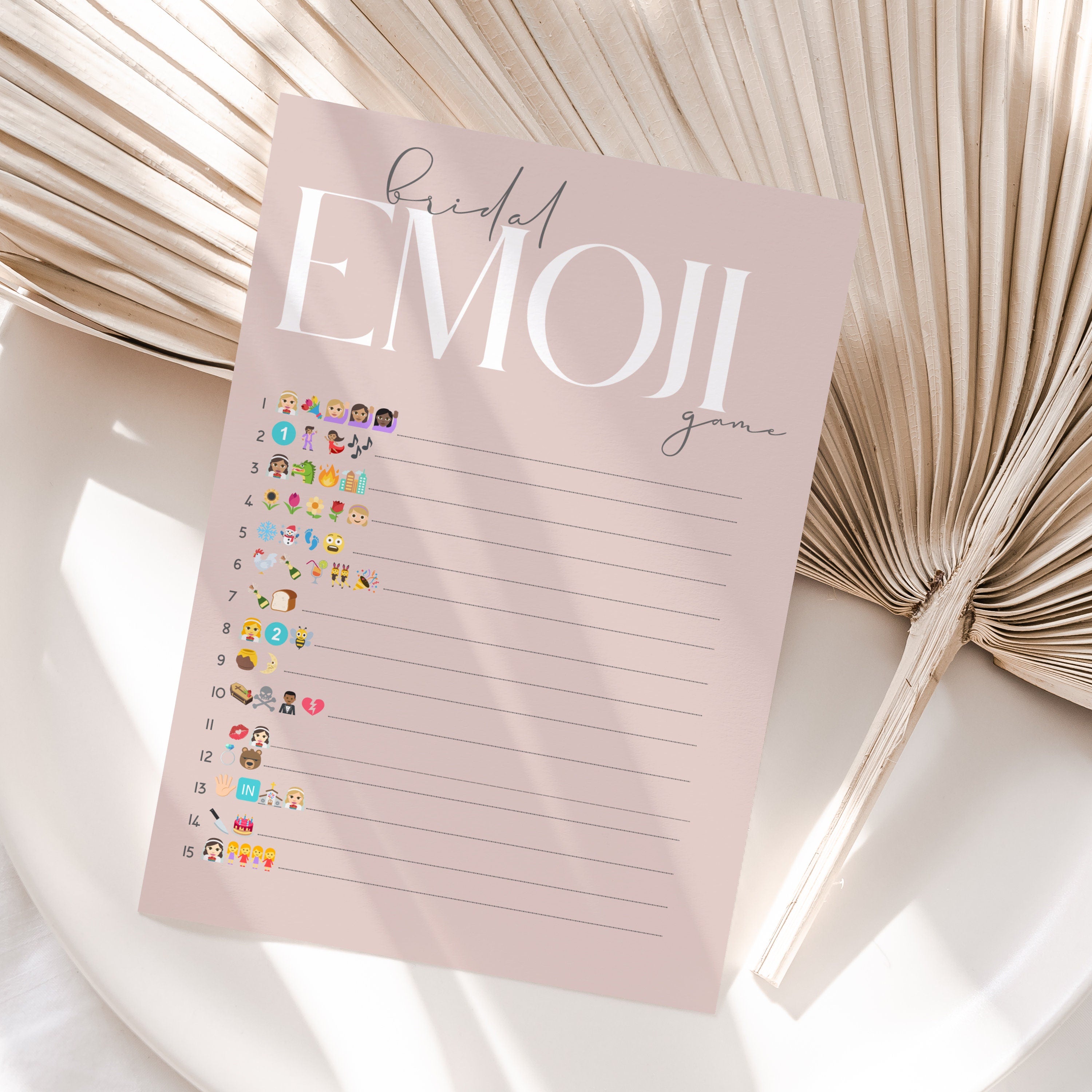 Blush Emoji Pictionary Style Game Cards