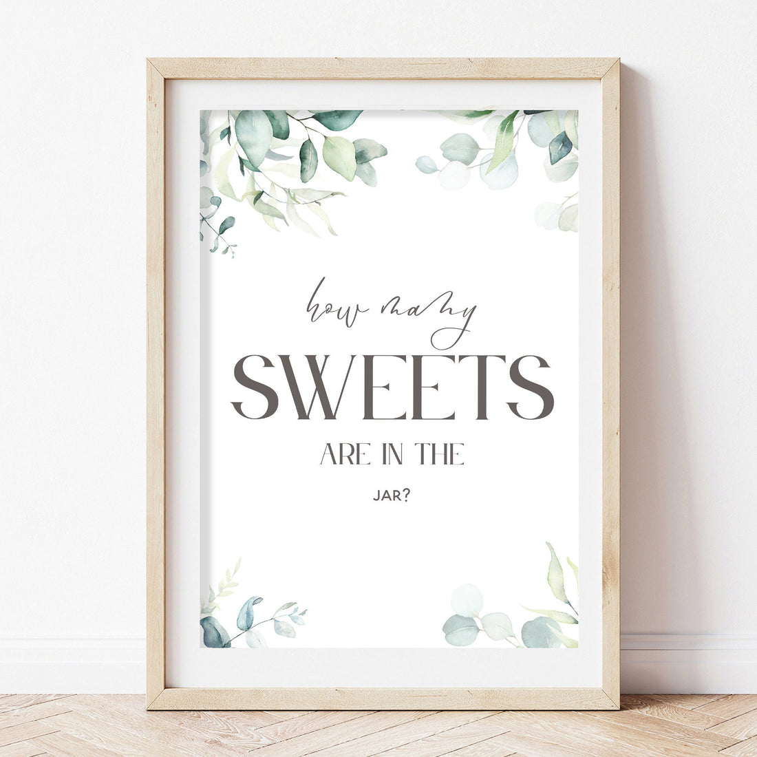 BOHO BOTANICAL KENSINGTON How Many Sweets Are In The Jar Baby Shower Sign
