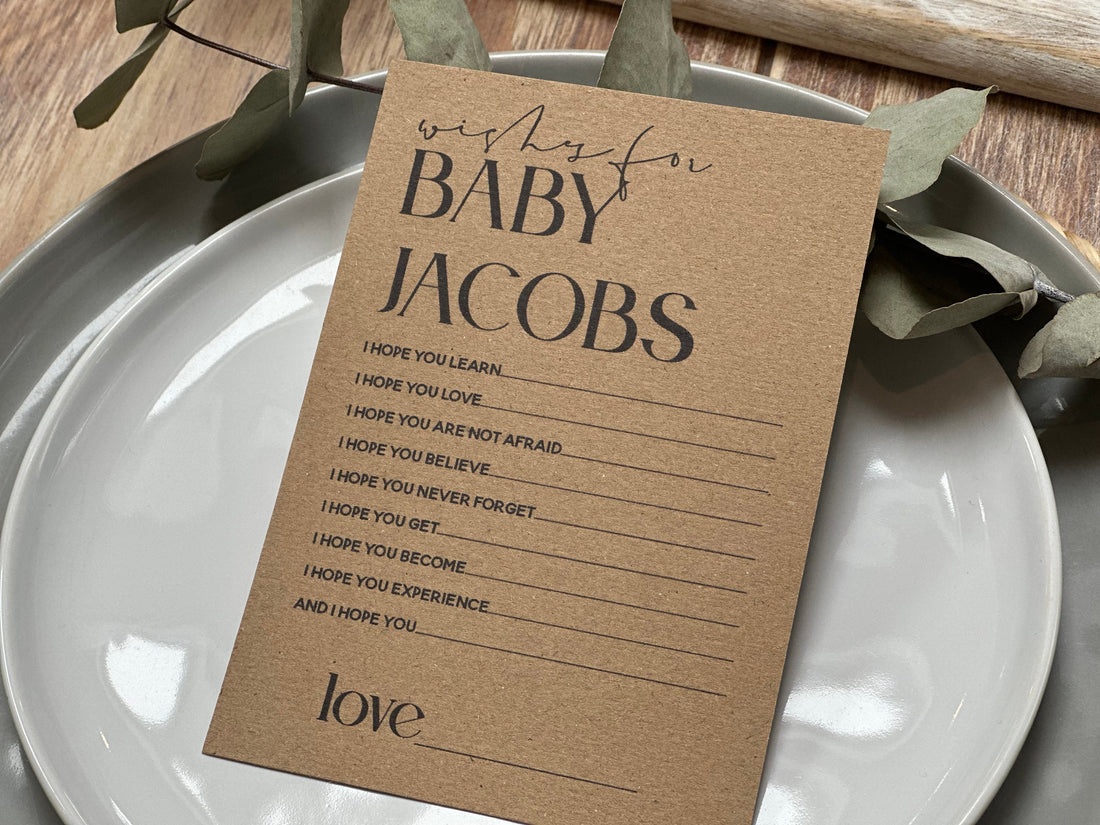 Kraft Card Personalised Baby Shower Wishes For Baby Cards