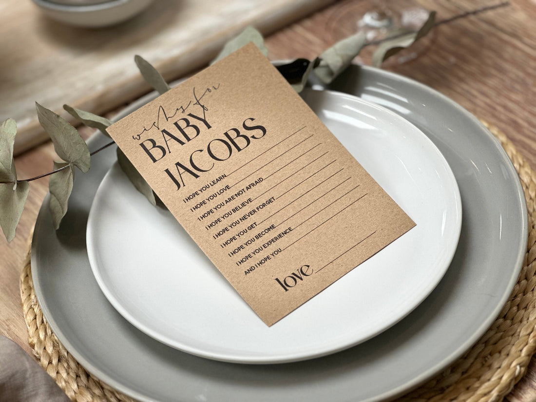 Kraft Card Personalised Baby Shower Wishes For Baby Cards