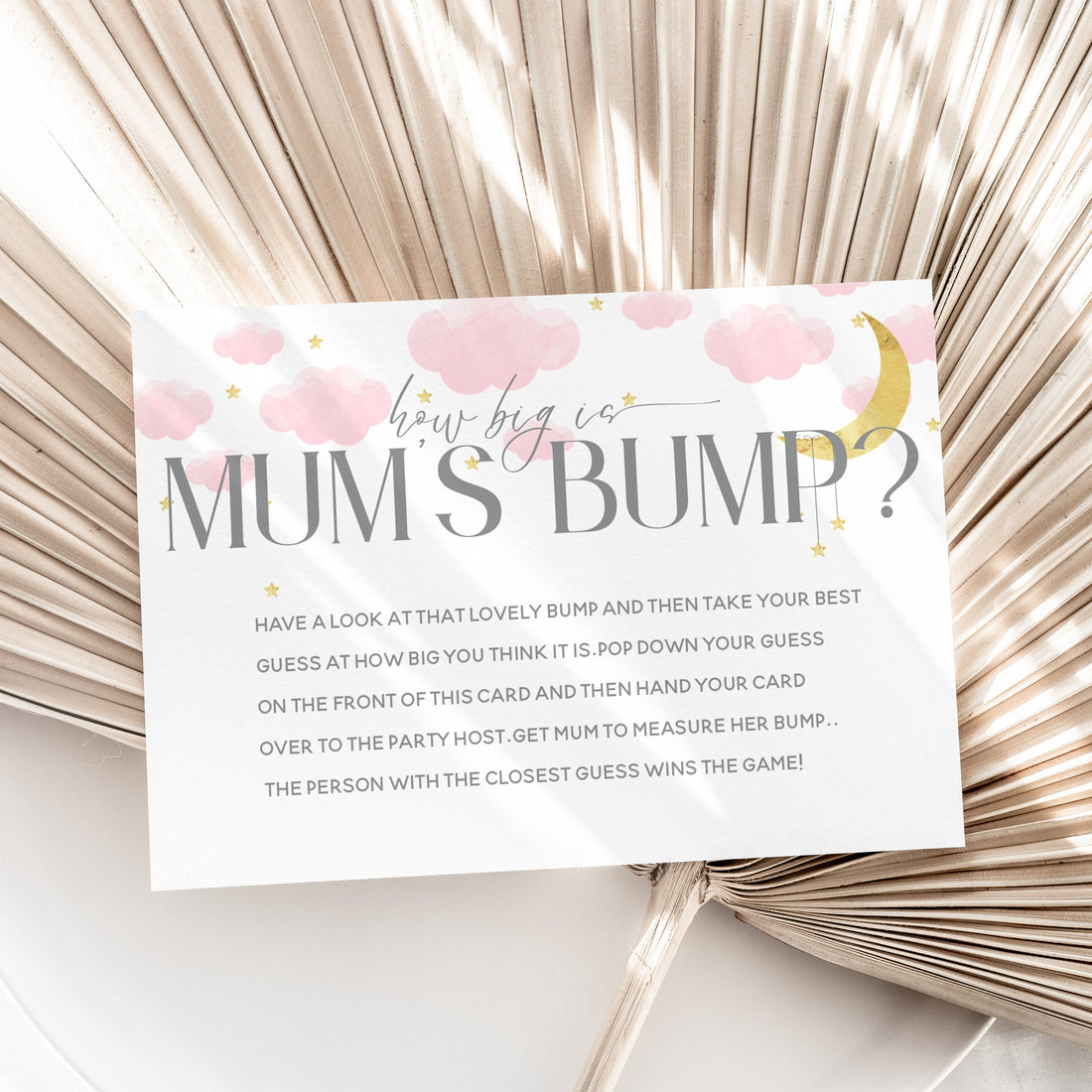 Whimsical Baby Girl Pink How Big Is Mums Bump Cards