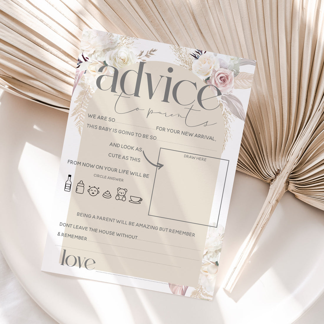 Boho Pampas Grass Advice To Parents Cards